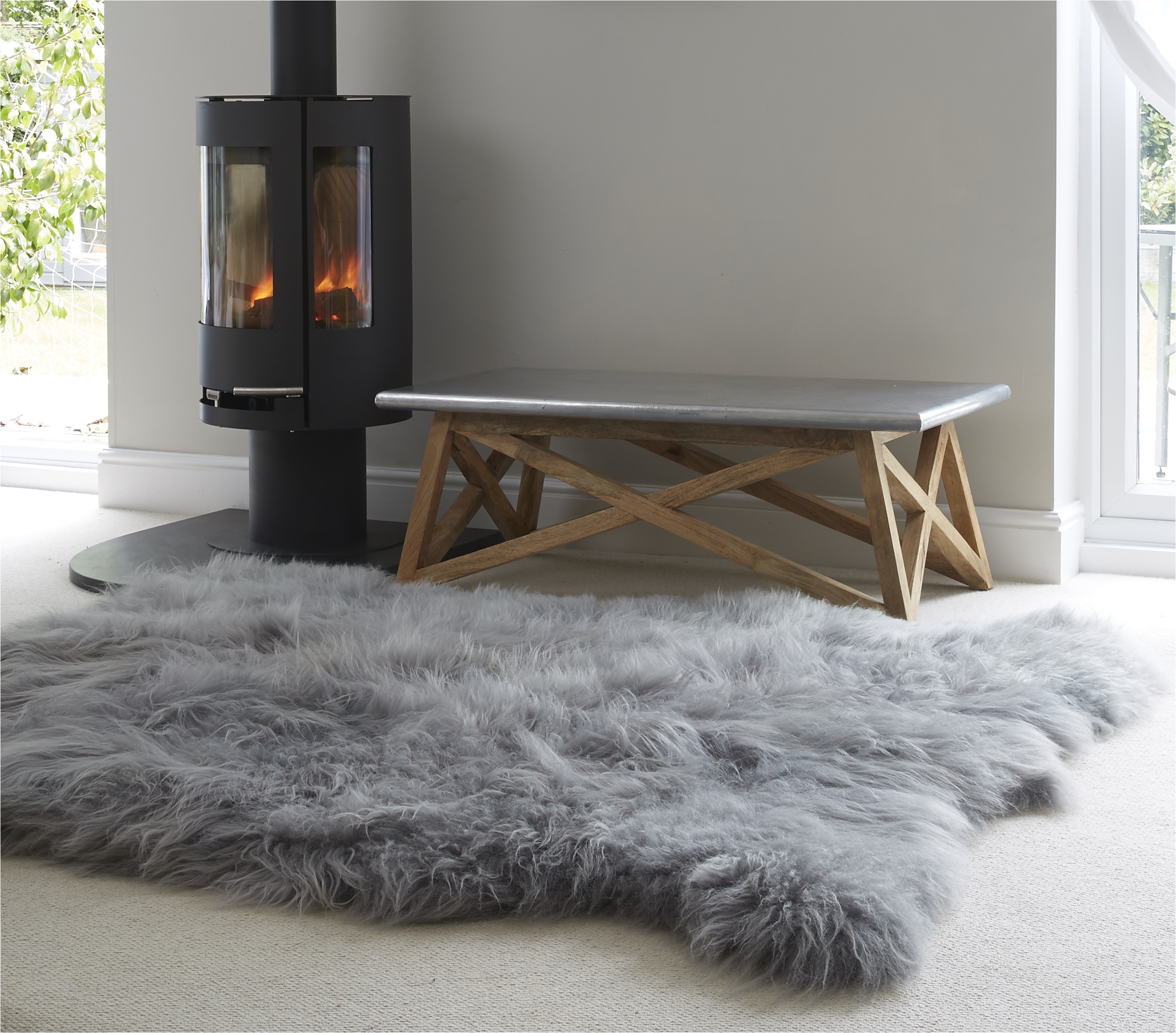 super big fur rug large grey cievi home