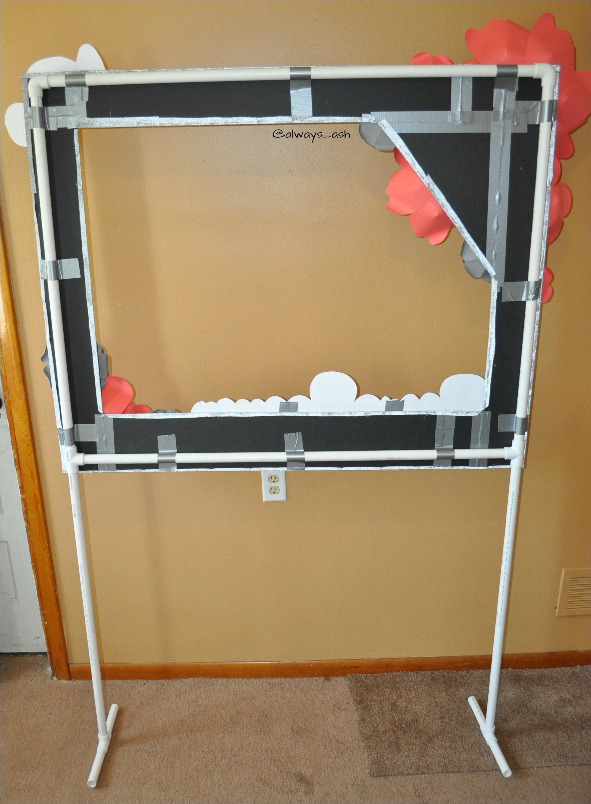 Cheap Floor Standing Picture Frames the Back Of Photo Booth Frame On Pvc Pipe Stand Duck Tape is My
