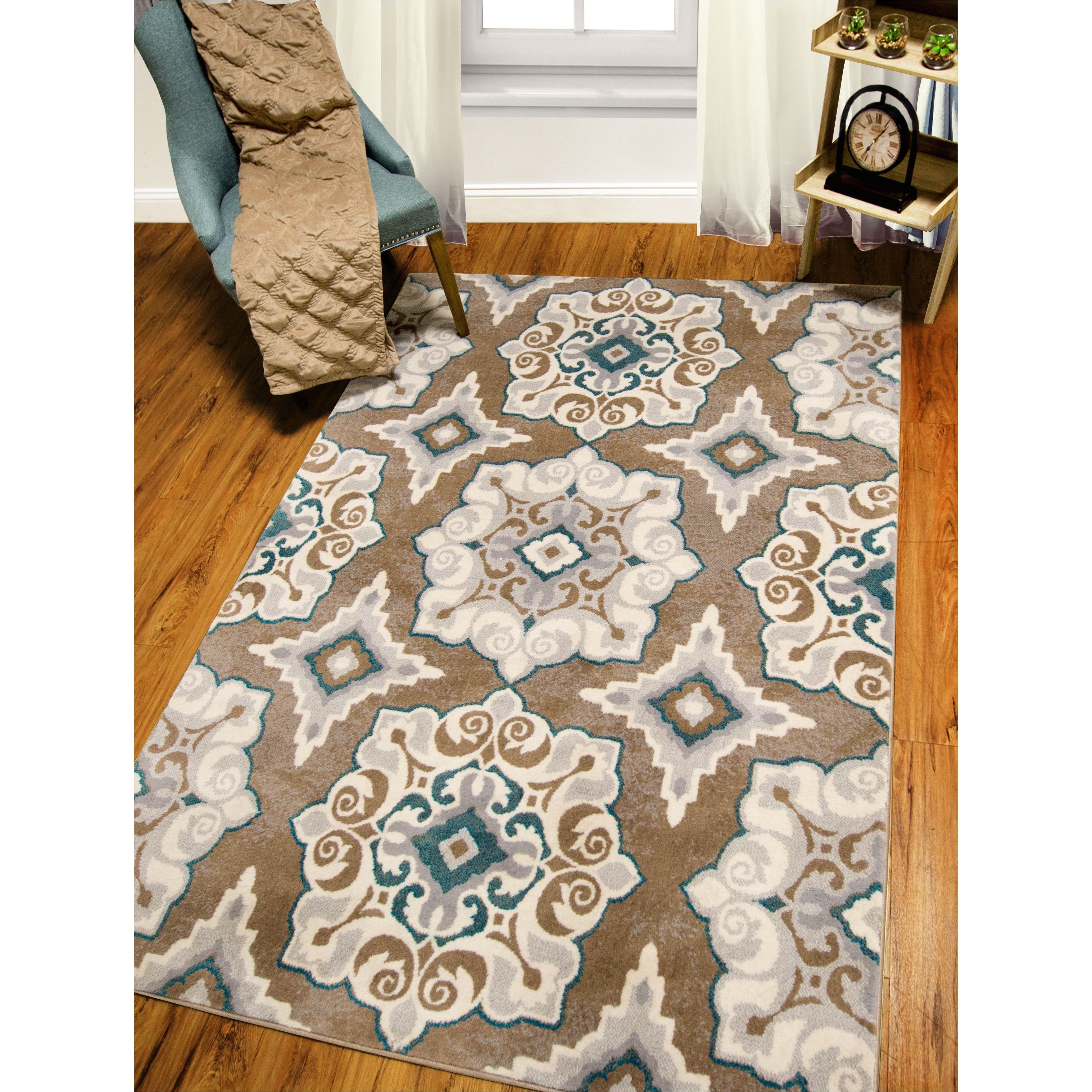 andover mills natural cerulean blue tan area rug