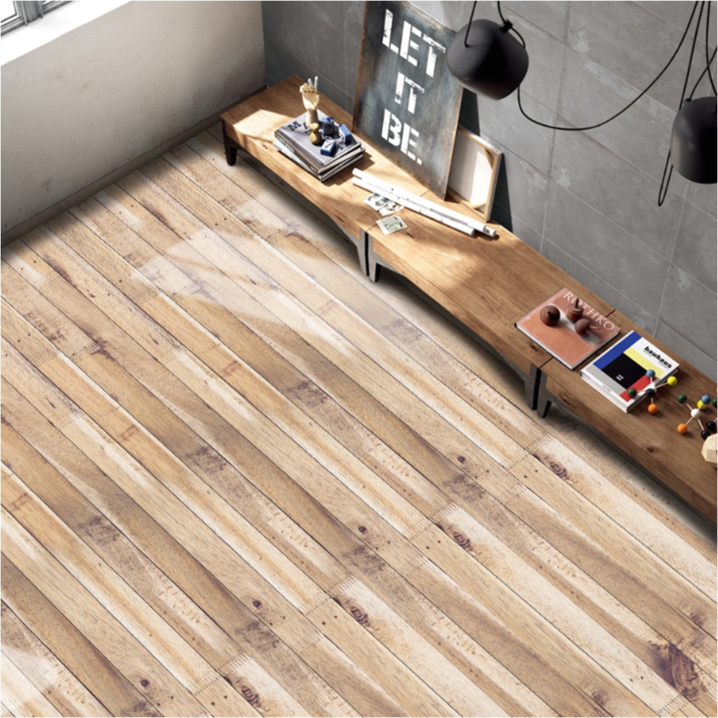 Cheap Snap On Flooring Removable Wood Grain Self Adhesive Floor Stickers Pvc Wall Sticker