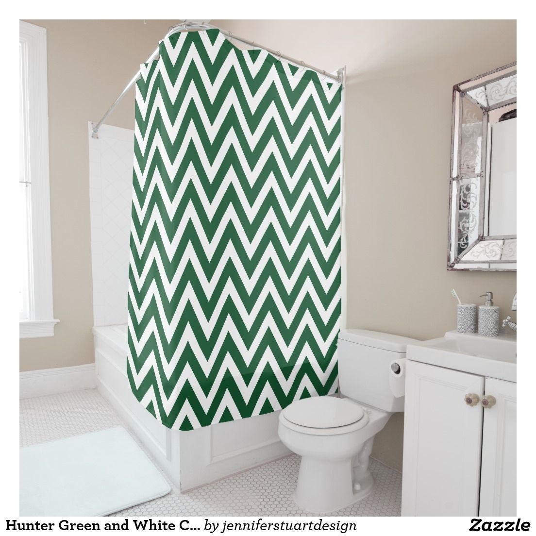 explore chevron shower curtains hunter green and more