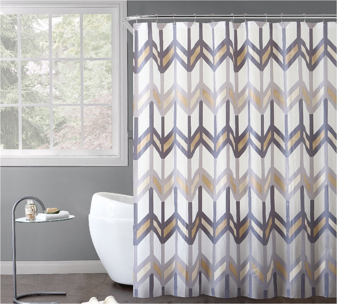 vcny home chevron printed reyna 14 piece bath mat set with shower curtain