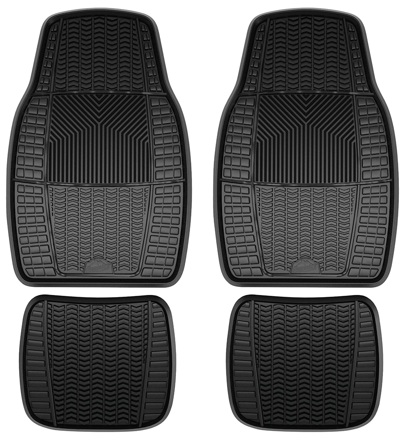 amazon com armor all 78895 4 piece black heavy duty rubber floor mat automotive