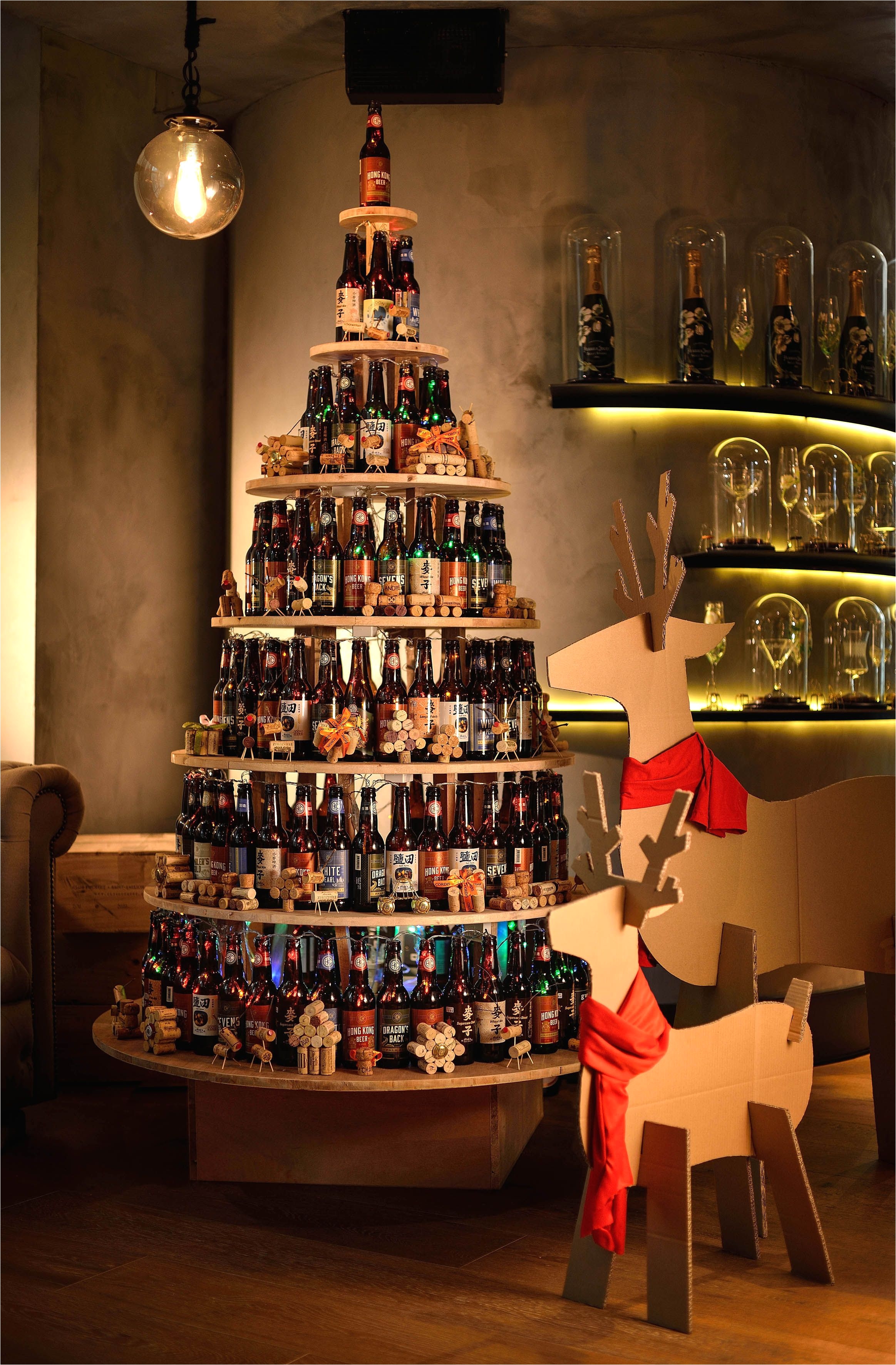 Christmas Tree Wine Bottle Display Rack Cordis Hong Kong S Sustainable Christmas Tree Was Created by