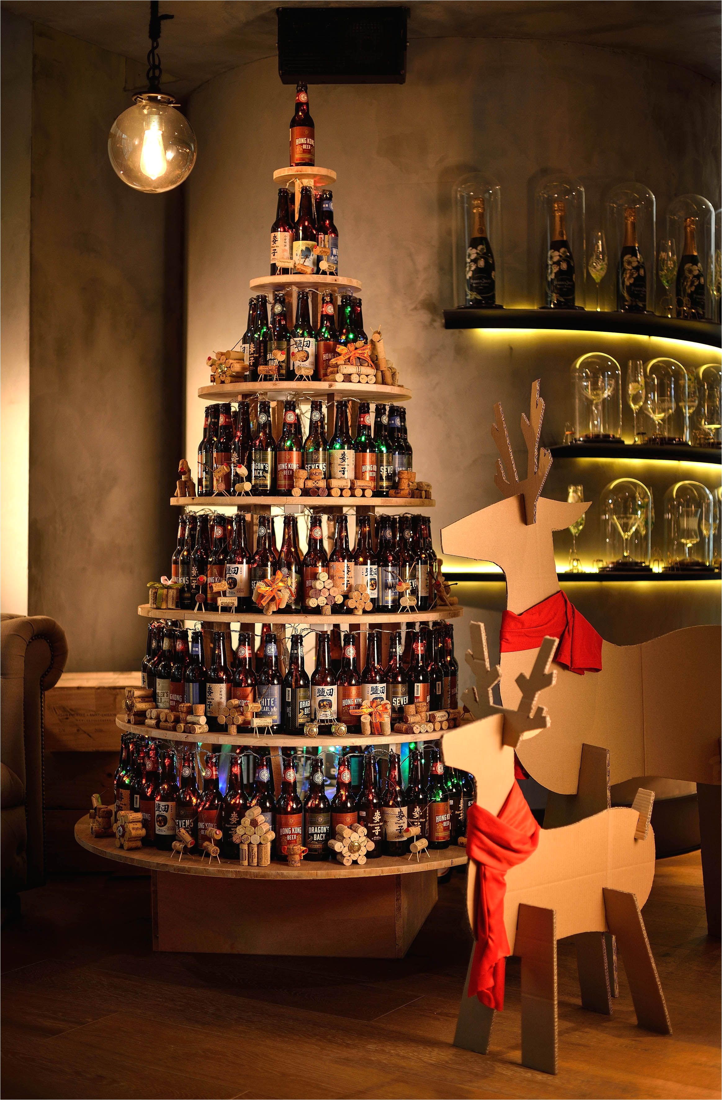 Christmas Tree Wine Rack Cordis Hong Kong S Sustainable Christmas Tree Was Created by