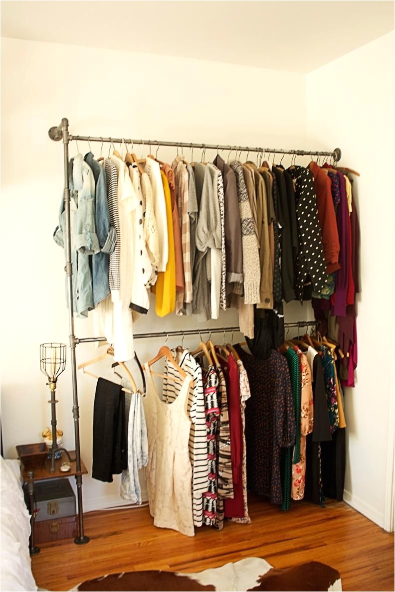 diy industrial pipe clothing rack seriously need in my basement since my closet isn t big enough
