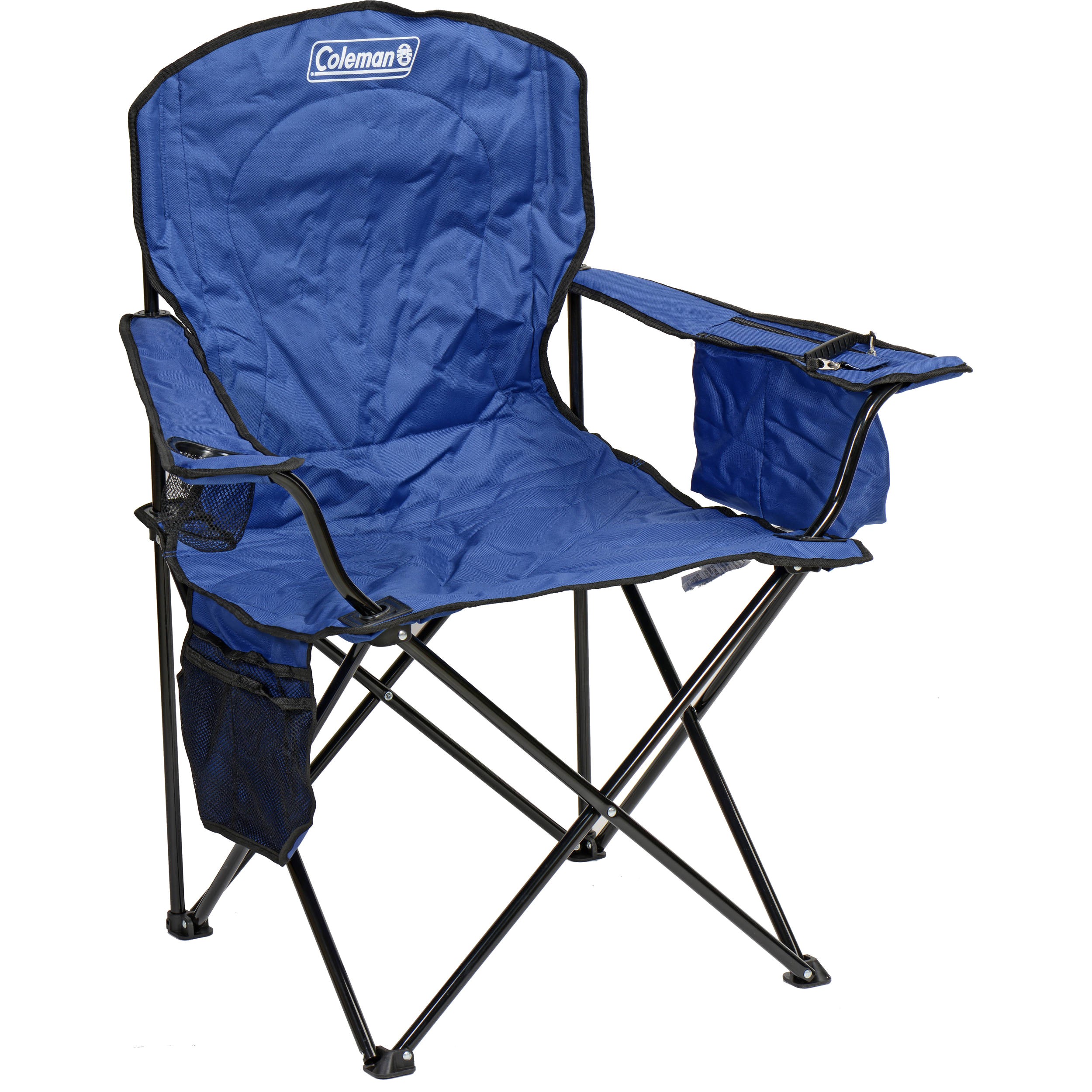 coleman oversized quad chair with cooler blue