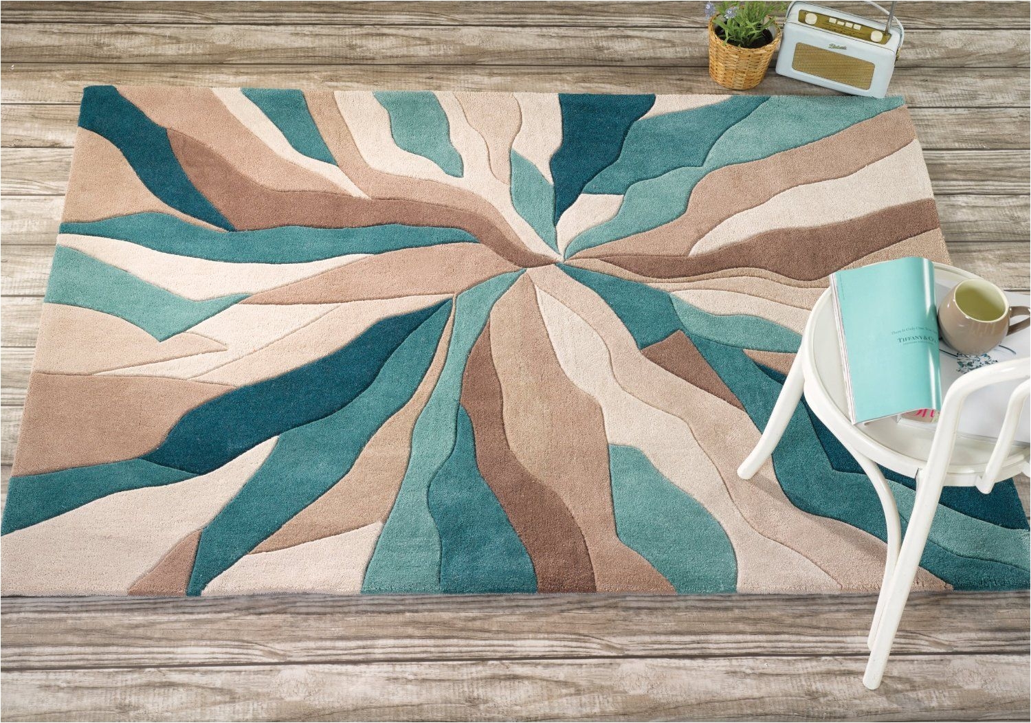 amazon com large quality modern heavyweight modern art design turquoise beige area rug in 4 x 5 6 120 x 170 cm carpet machine made rugs