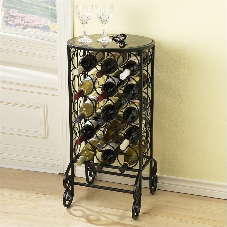 boston loft furnishings florence 15 bottle black freestanding floor wine rack