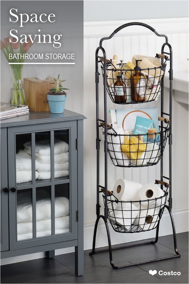 Costco Rolling Wire Rack This 3 Tier Market Basket Stand is the Practical and Elegant Storage