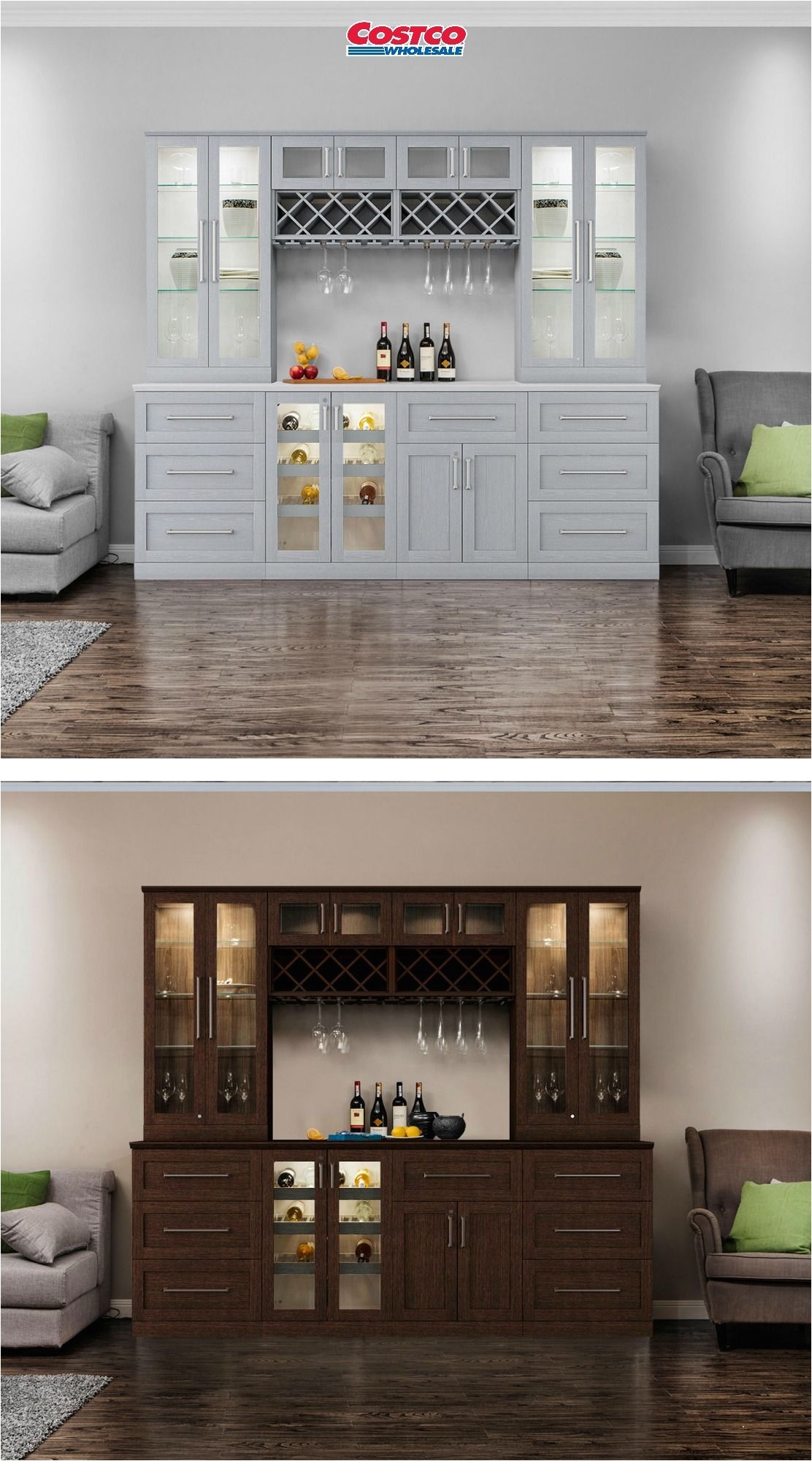 home wine bar 9 piece cabinetry set by newage products with three colors to