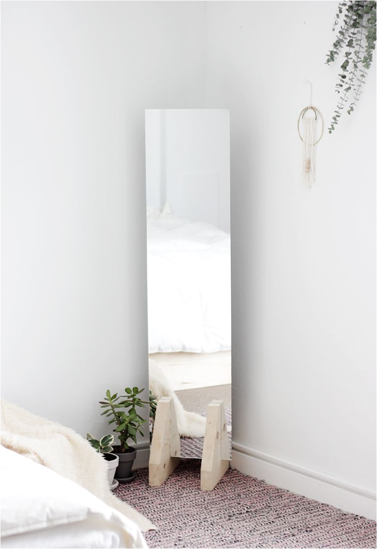 diy minimal floor mirror