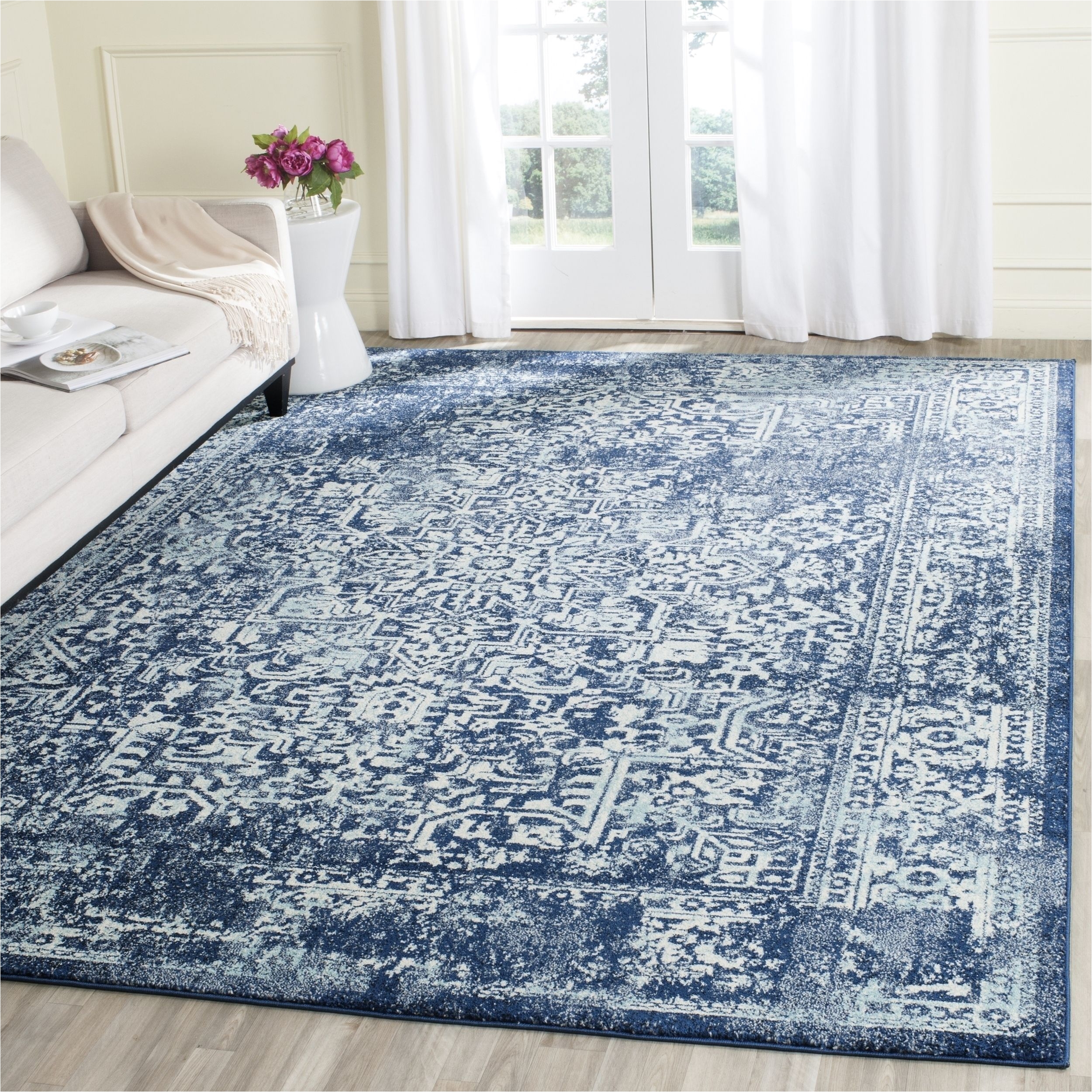 Dark Blue Furry Rug Safavieh Evoke Vintage oriental Navy Ivory Distressed Rug 6 7