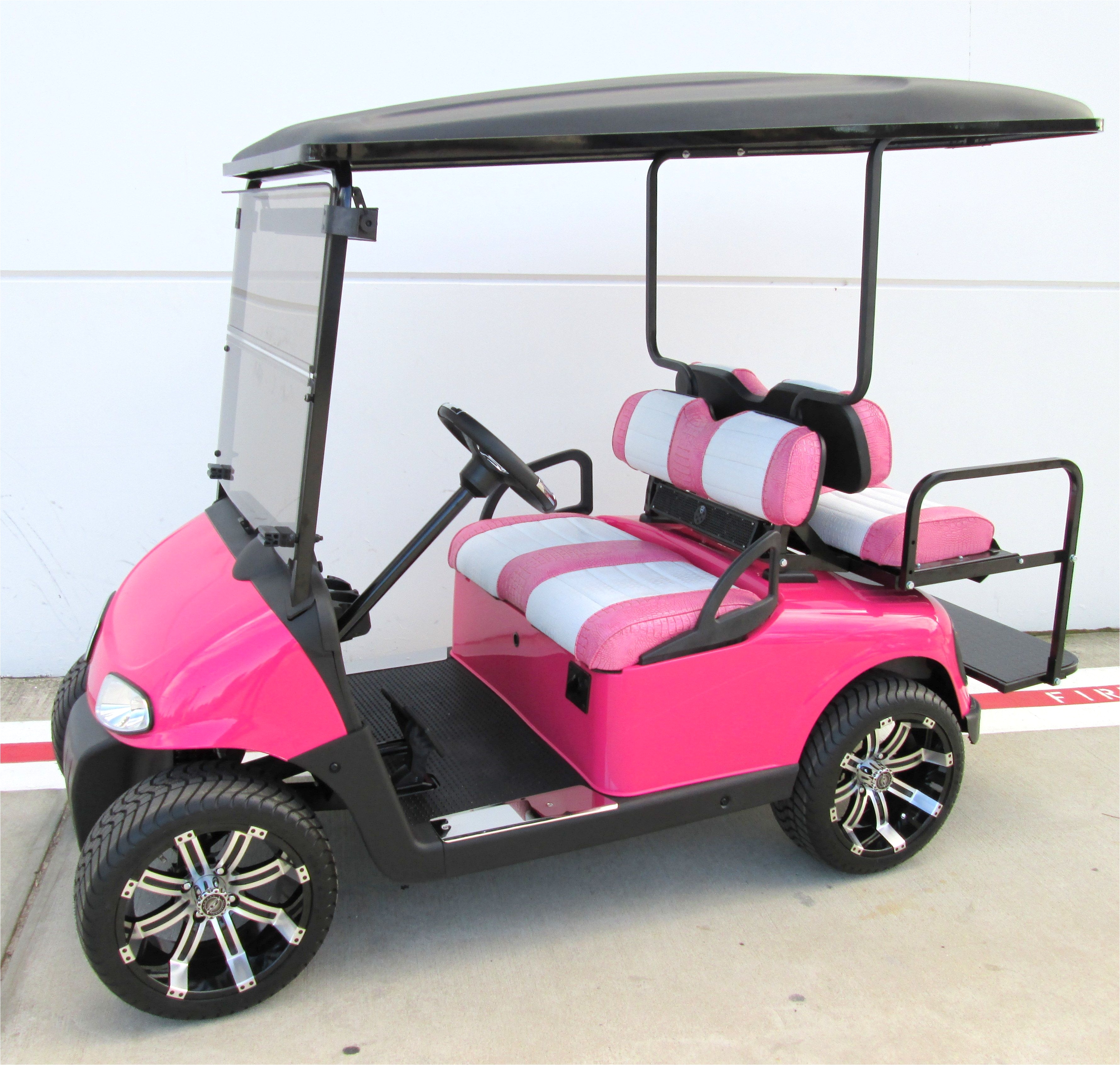 19th hole golf carts hot pink ezgo golf cart with custom upholstery