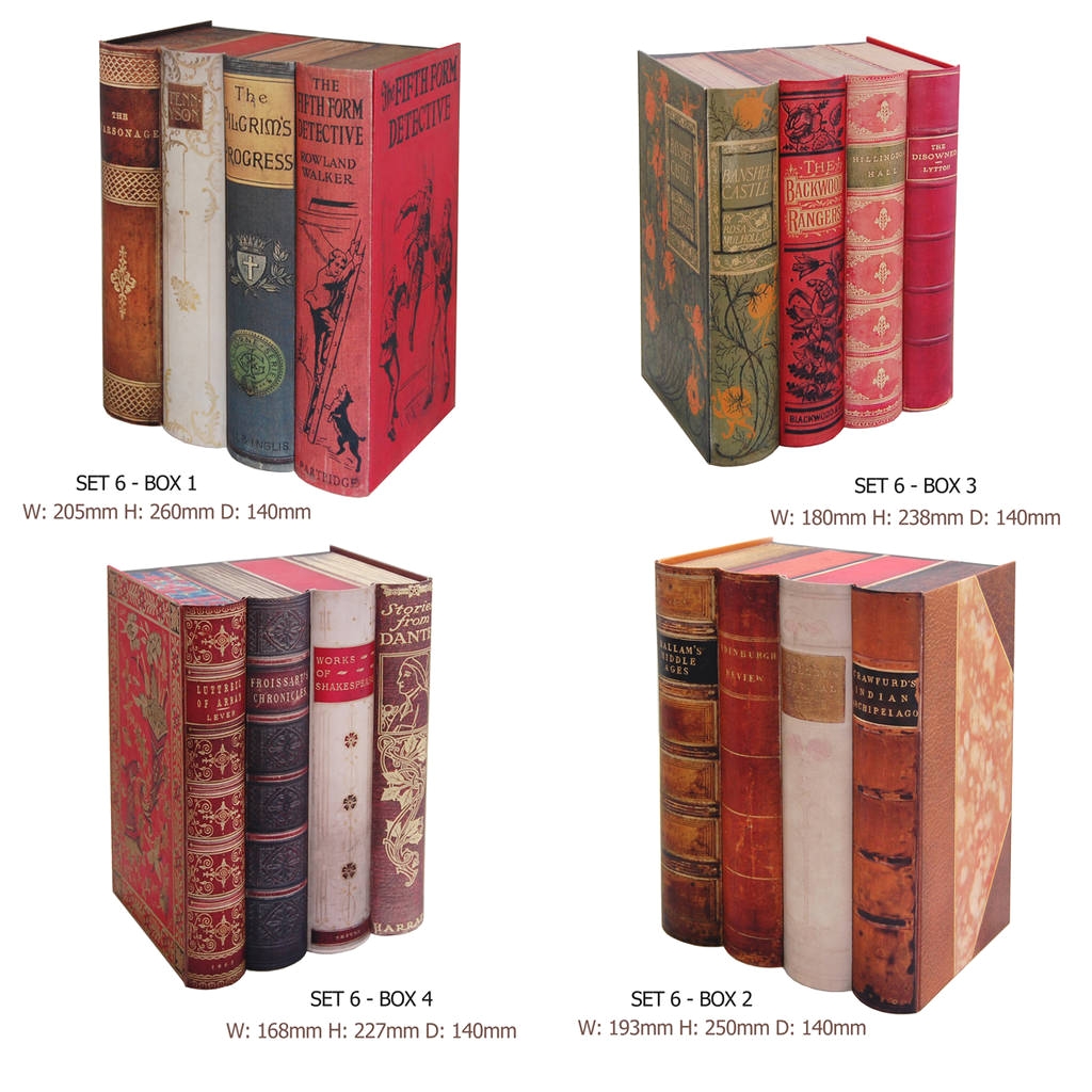 faux classic book shelf tidy sets