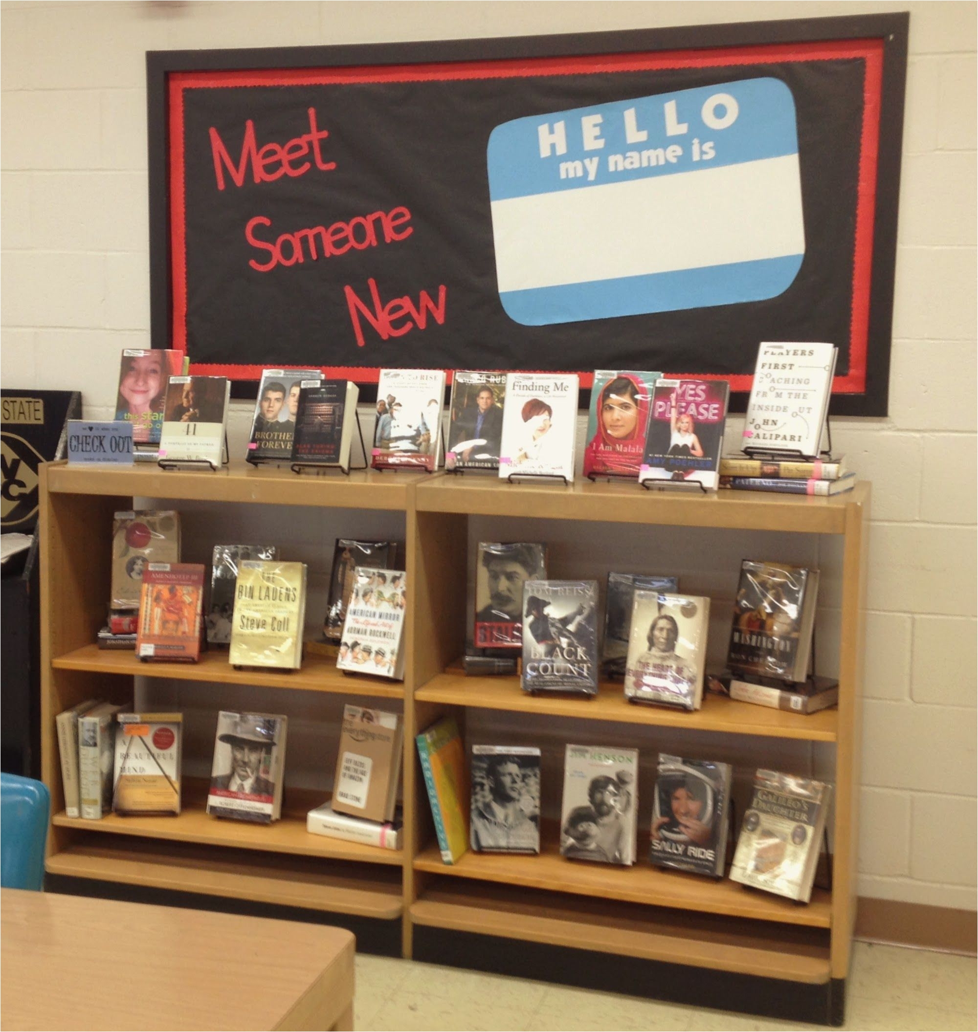 Decorative Books for Display Meet someone New Library Book Display Bulletin Board Featuring