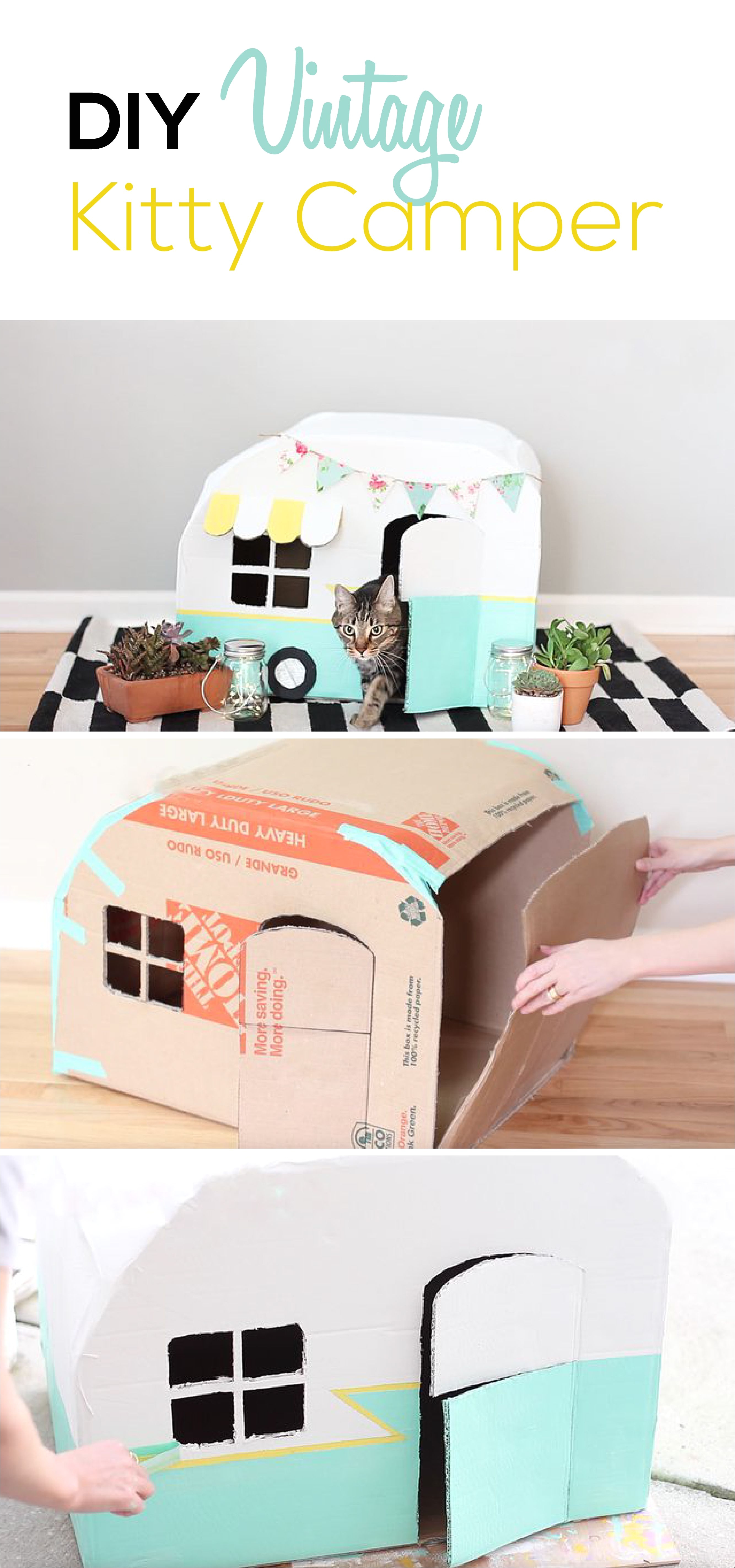 your cat will love this fun hiding place made out of cardboard panit and tape not only will your cat like it but you will too since it looks way better