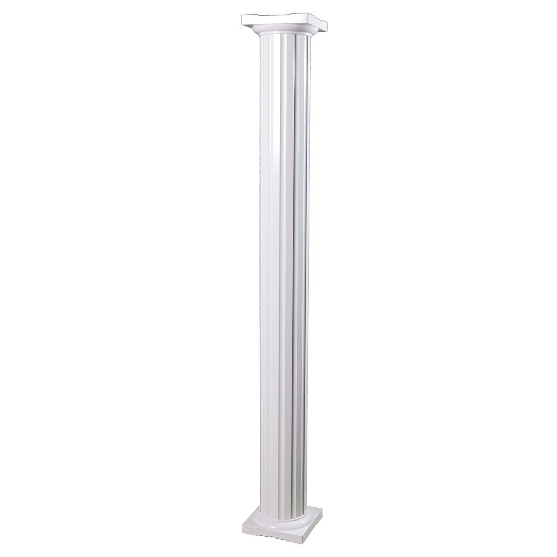 6 round fluted aluminum column wrap white multiple heights