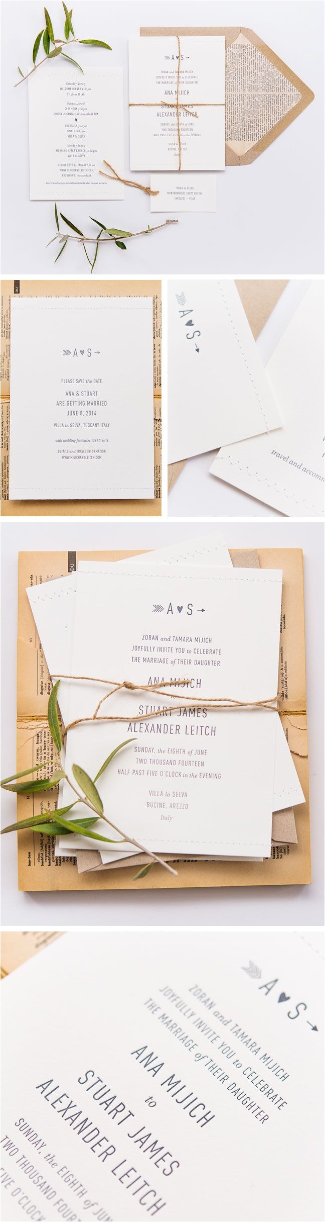 simple wedding stationery country style