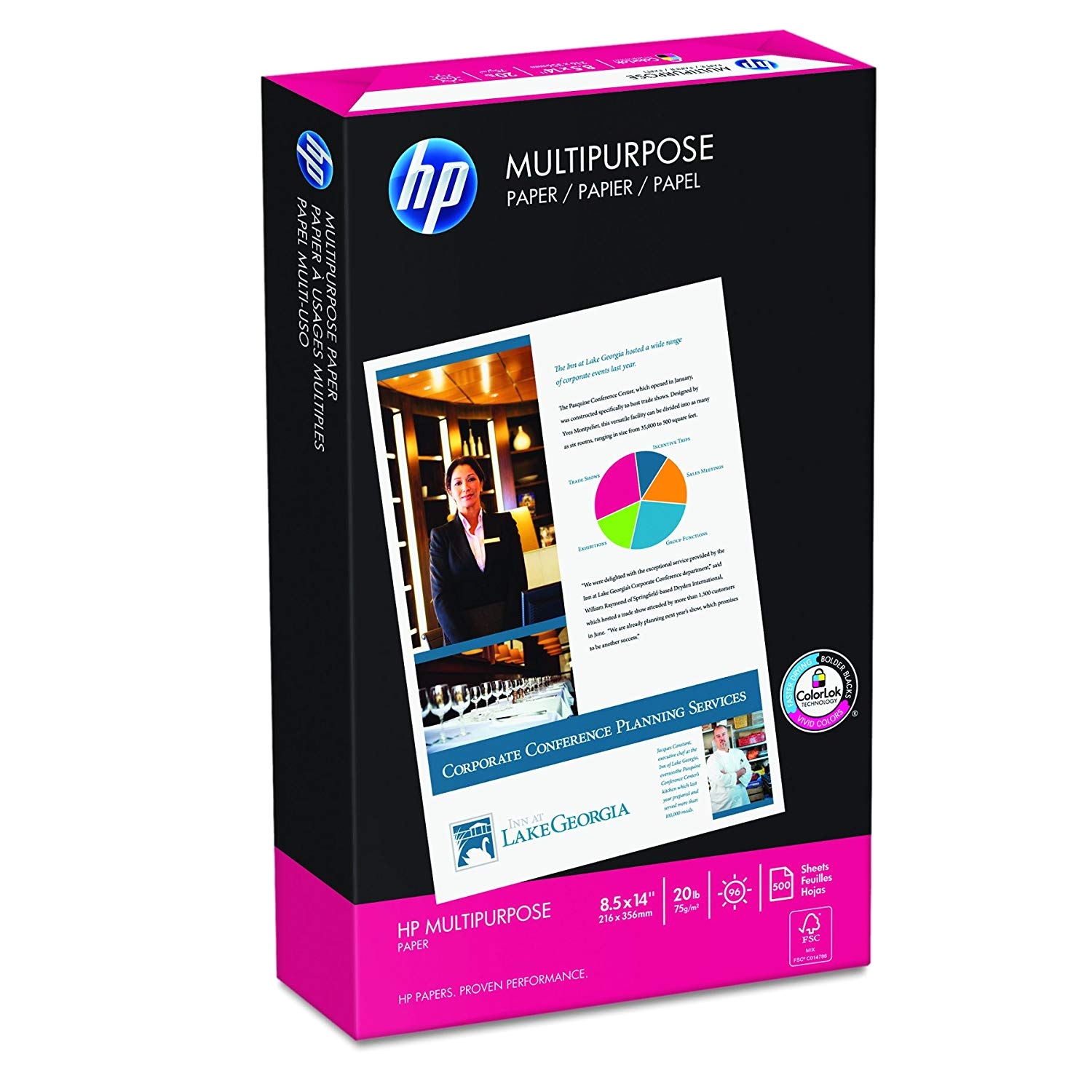 amazon com hp printer paper multipurpose20 8 5 x 14 legal 20lb 96 bright 500 sheets 1 ream 001420r made in the usa office products