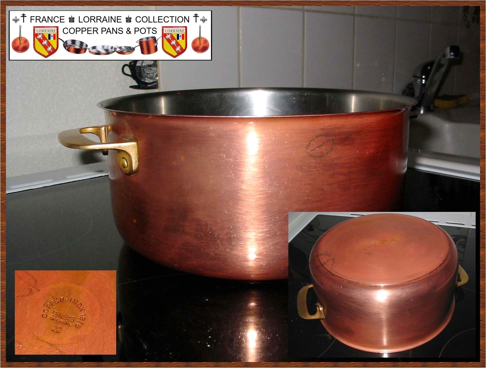 here you see a copper stock pot from sigg switzerland exterior copper and stainless steel