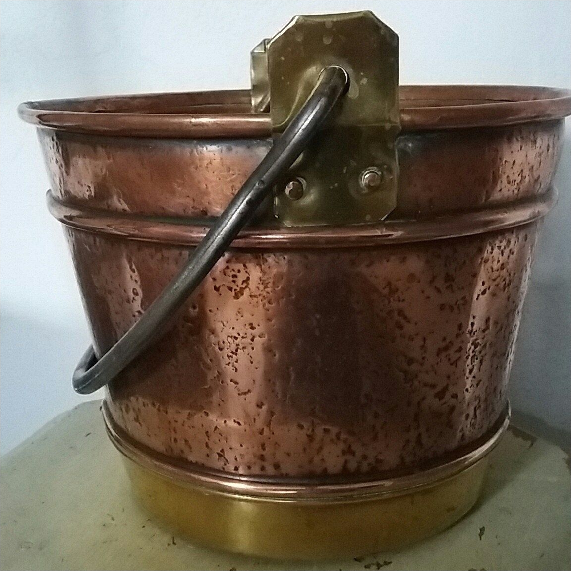 vintage french copper bucket