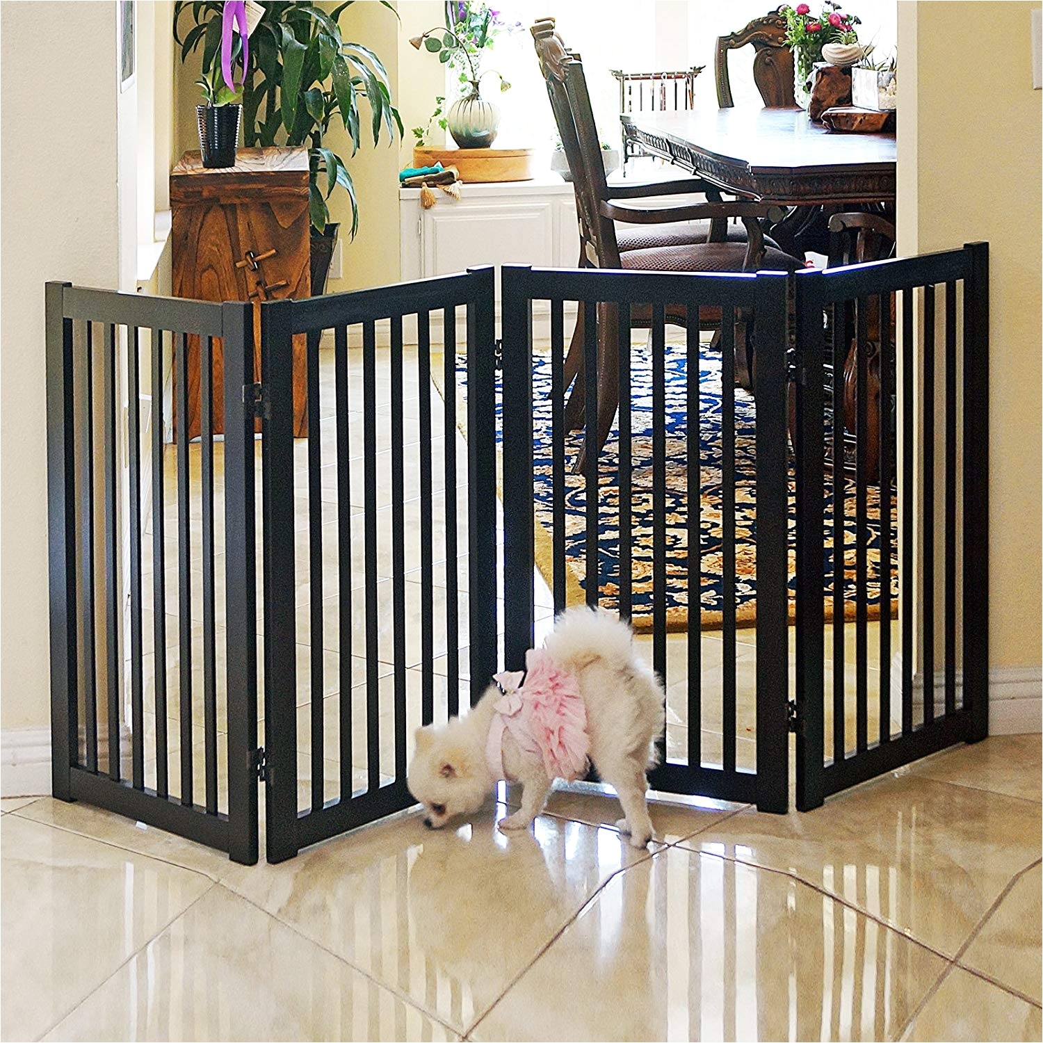 amazon com welland freestanding wood pet gate 72 inch espresso baby