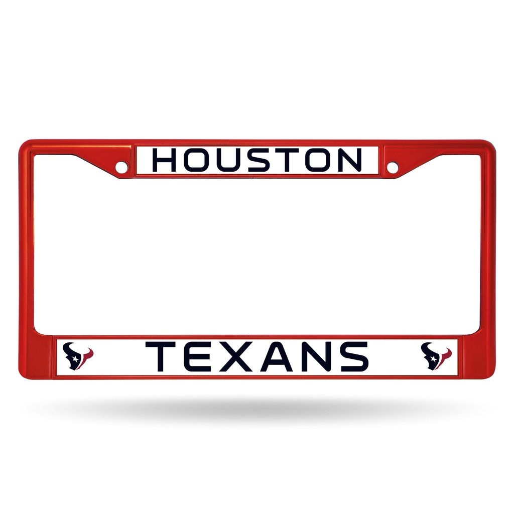 houston texans license plate frame metal red