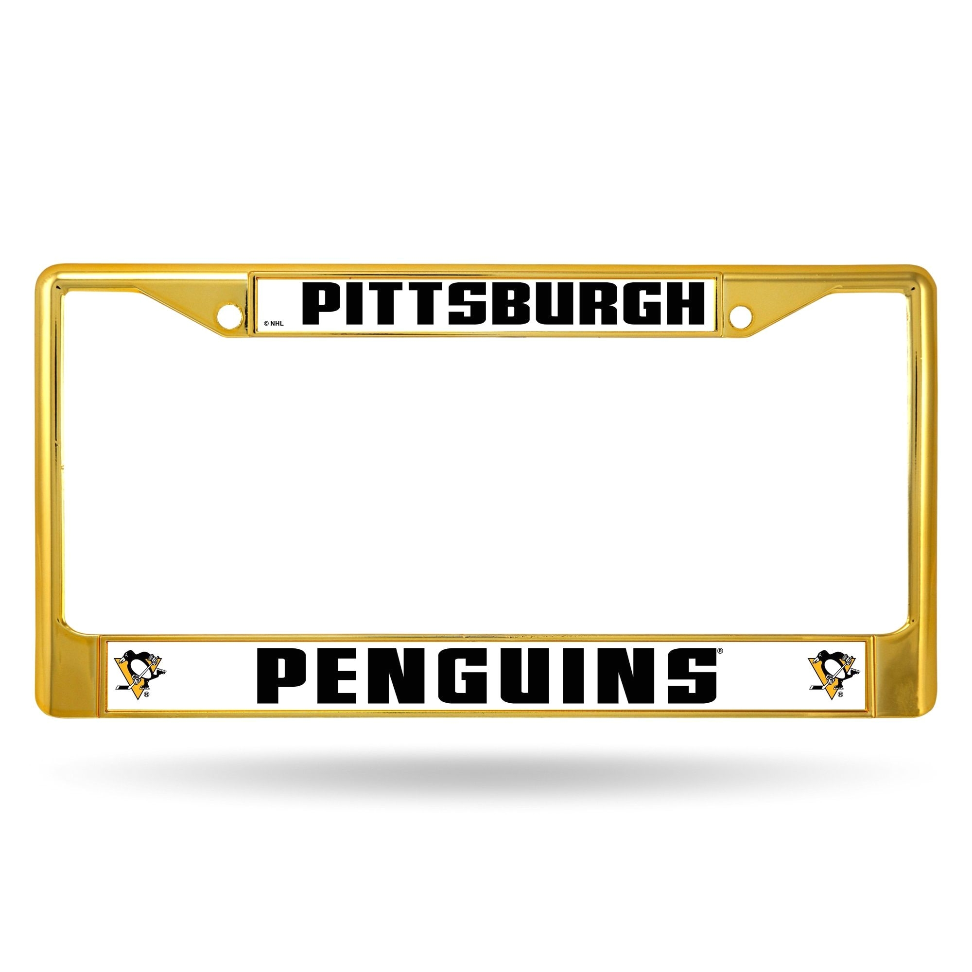 pittsburgh penguins nhl gold color license plate frame