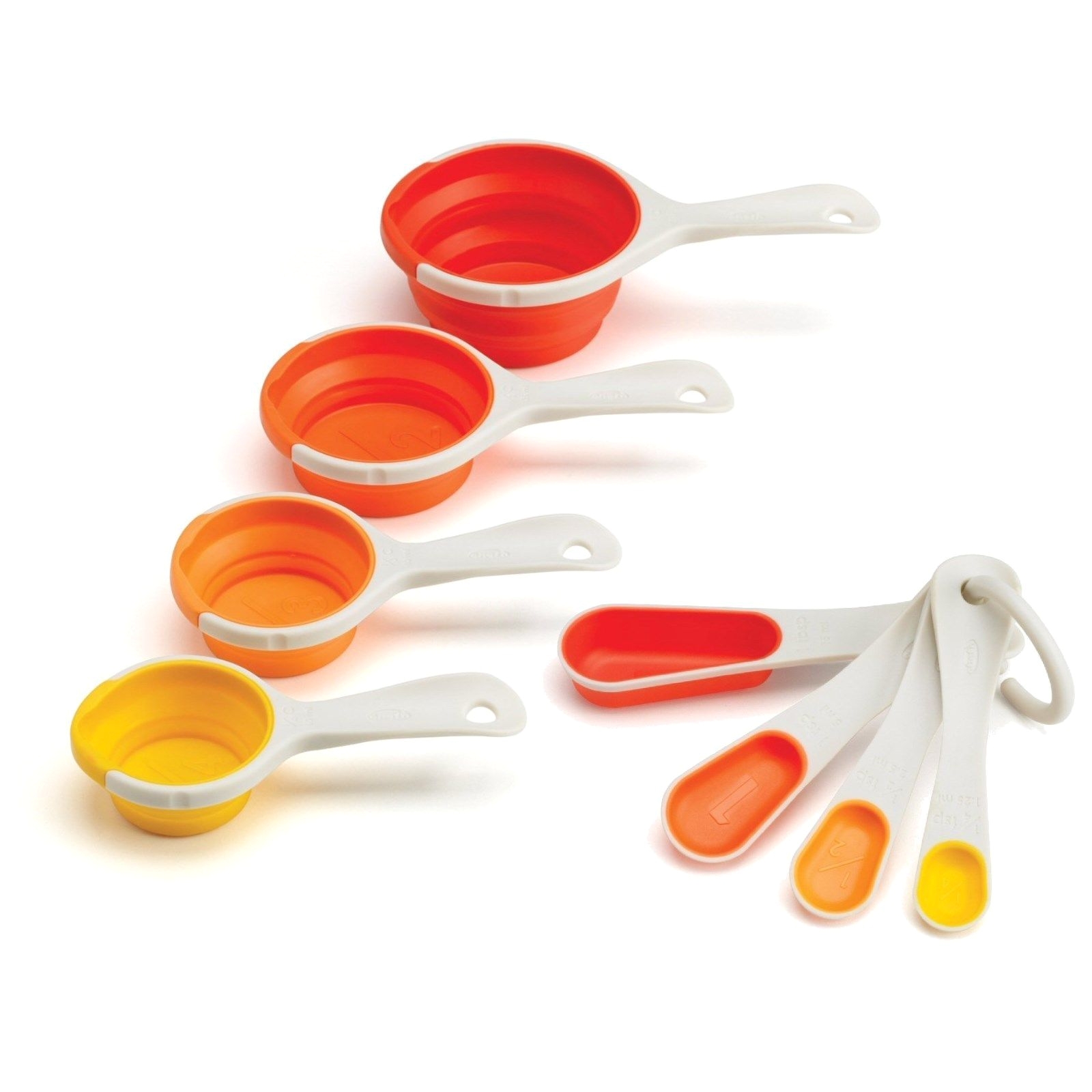 chef n sleekstor 8pc pinch pour collapsible measuring cup nesting spoon set