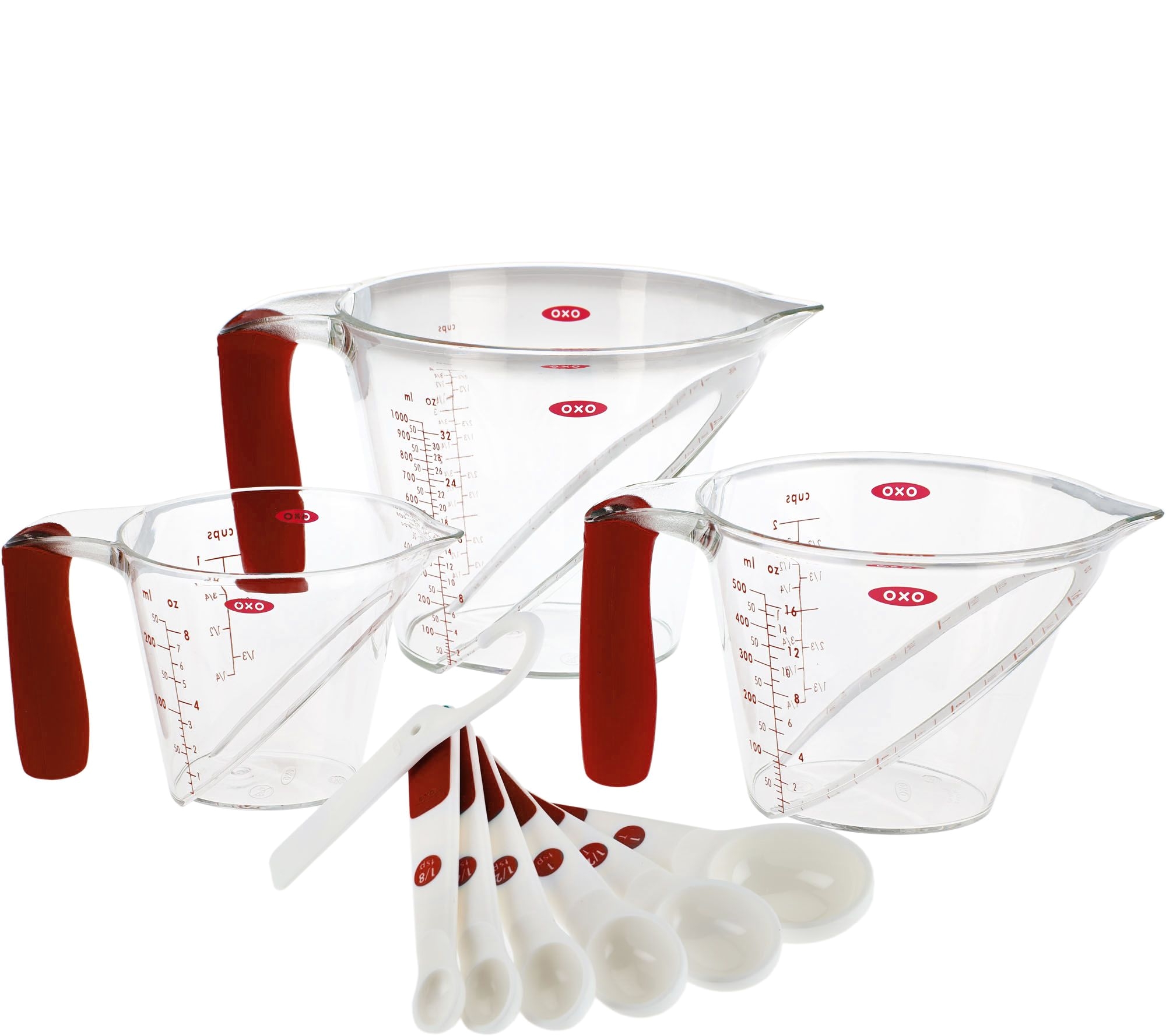 oxo good grips 10 piece angled measuring cup spoon set page 1 qvc com