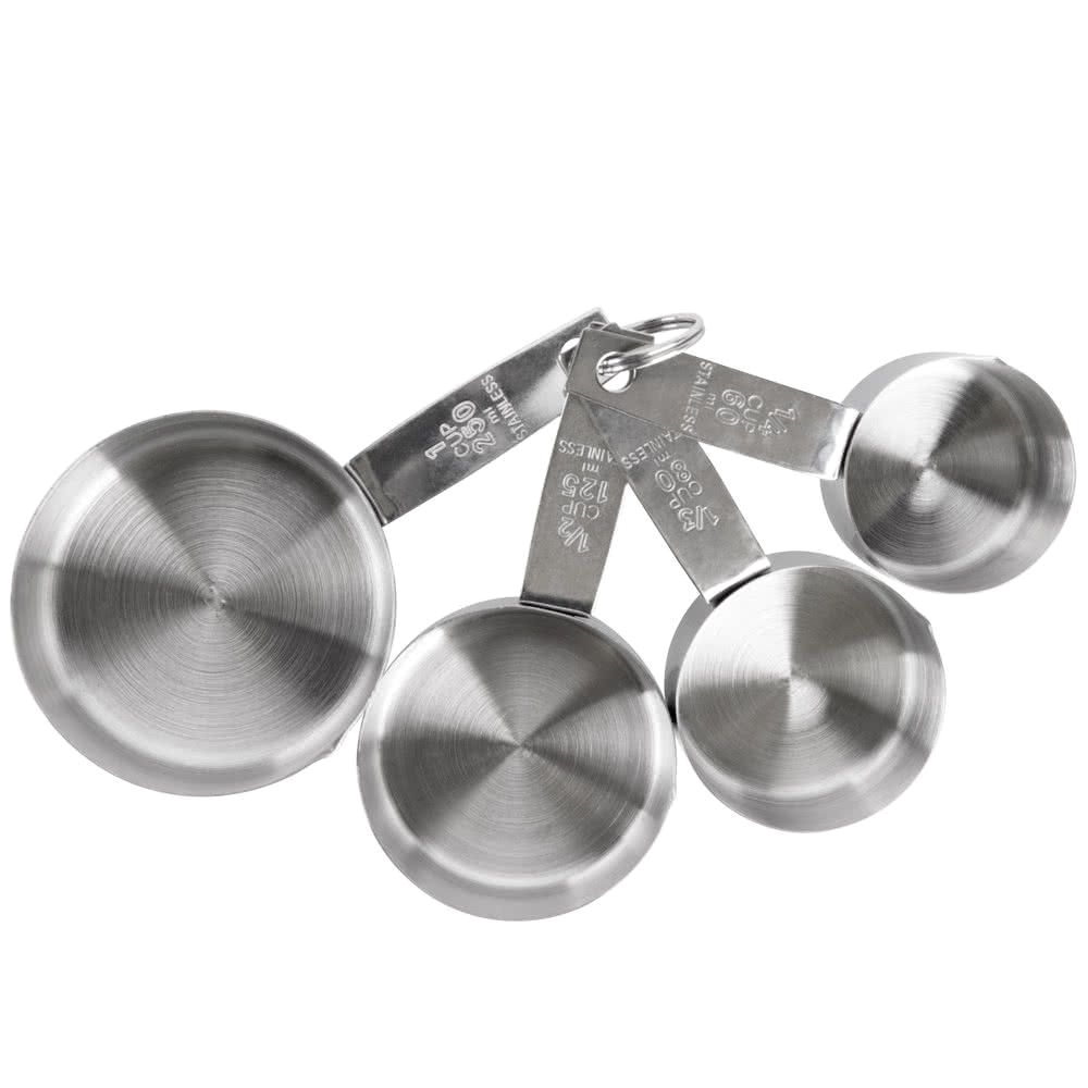 4 sets of stainless steel measuring cups for the bulk food bins