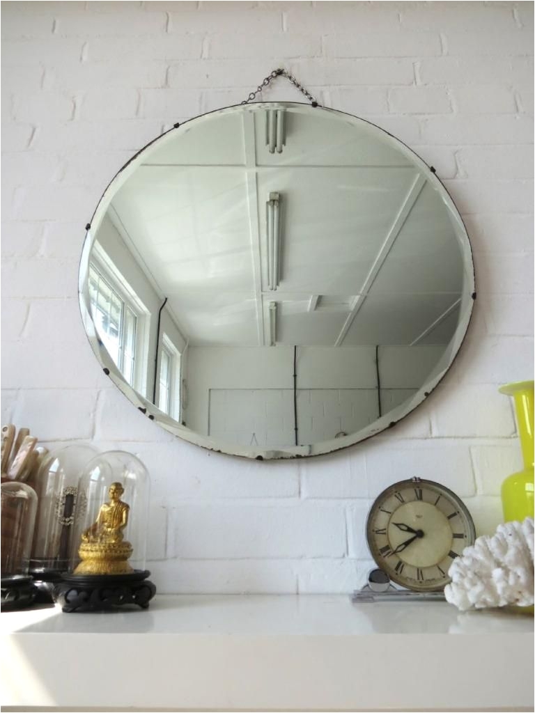Decorative Mirror Clips Vintage Extra Large Round Art Deco Bevelled Edge Wall Mirror Zoe