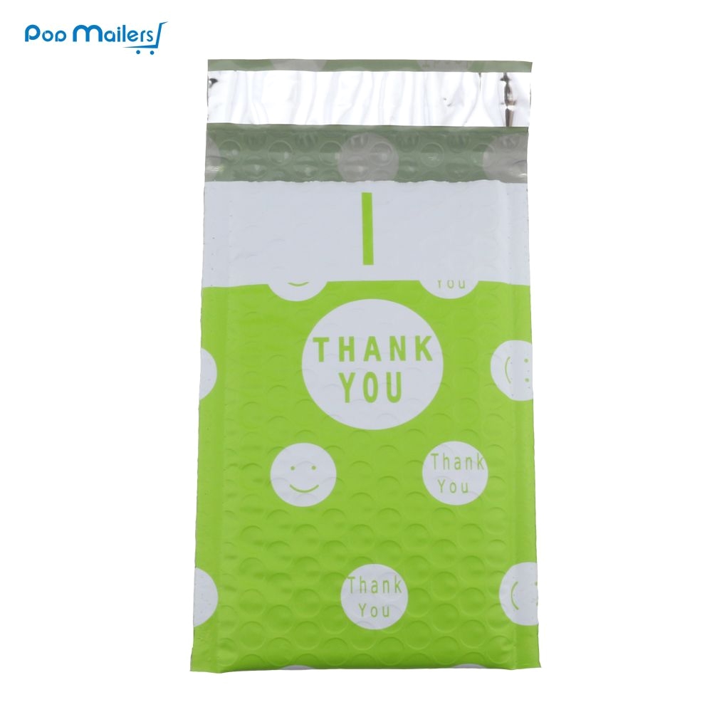 10pcs poly bubble mailers 120 180mm bubble envelopes green and pink creative dot thank you