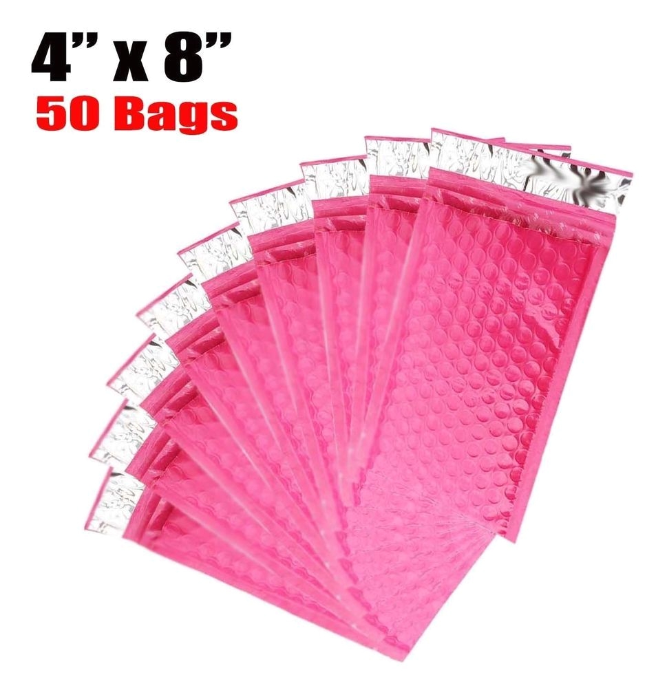 x hot pink color self seal poly bubble mailers padded envelopes