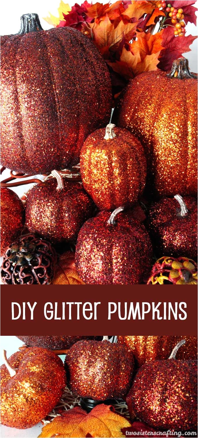 these glittery pumpkins make a fabulous fall decoration thanksgiving centerpiece or a