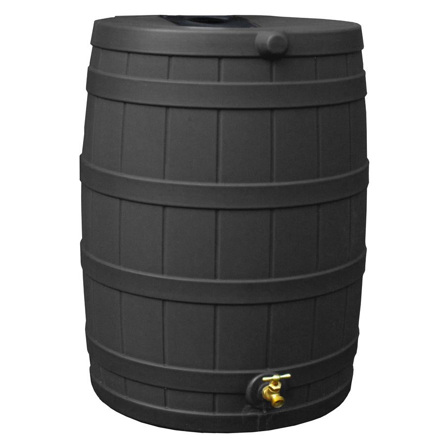 rain wizard 40 gallon black recycled plastic rain barrel with spigot