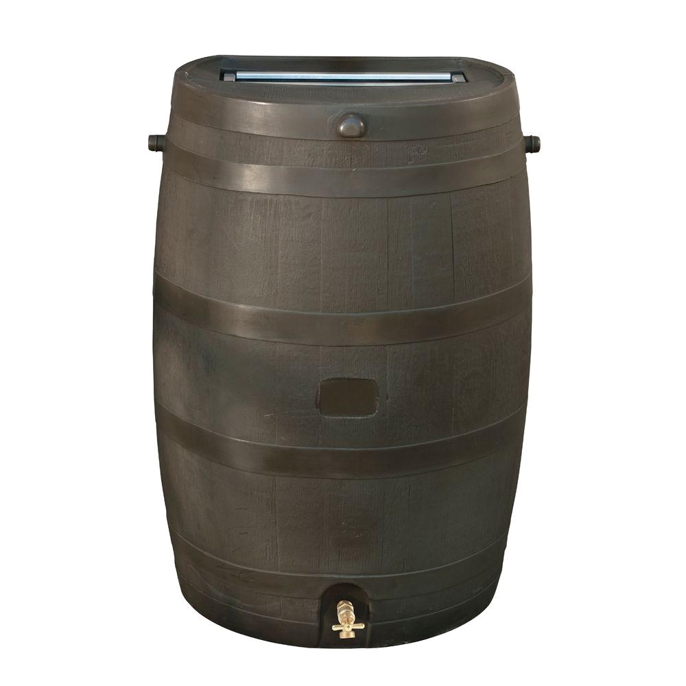 rain barrel with brass spigot