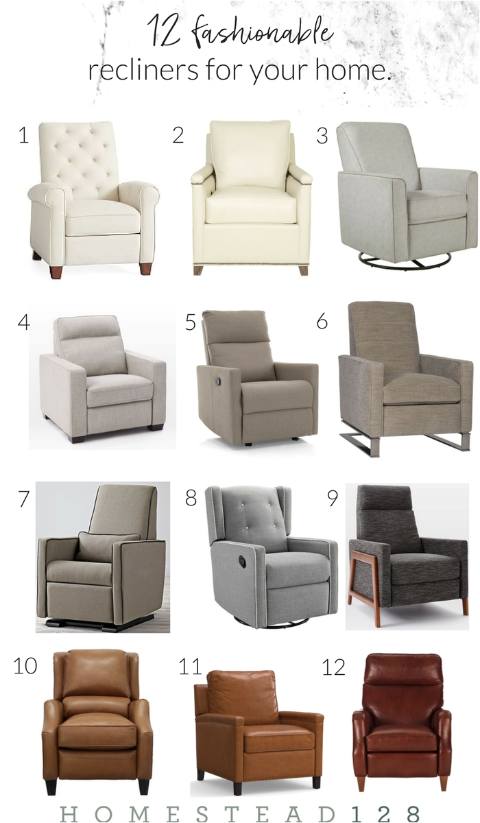 12 fashionable recliners for the home perfect recliner for father s day and for the modern farmhouse