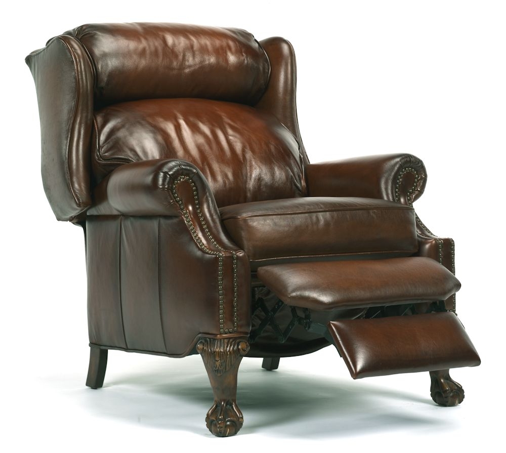 flexsteel wing back leather recliner