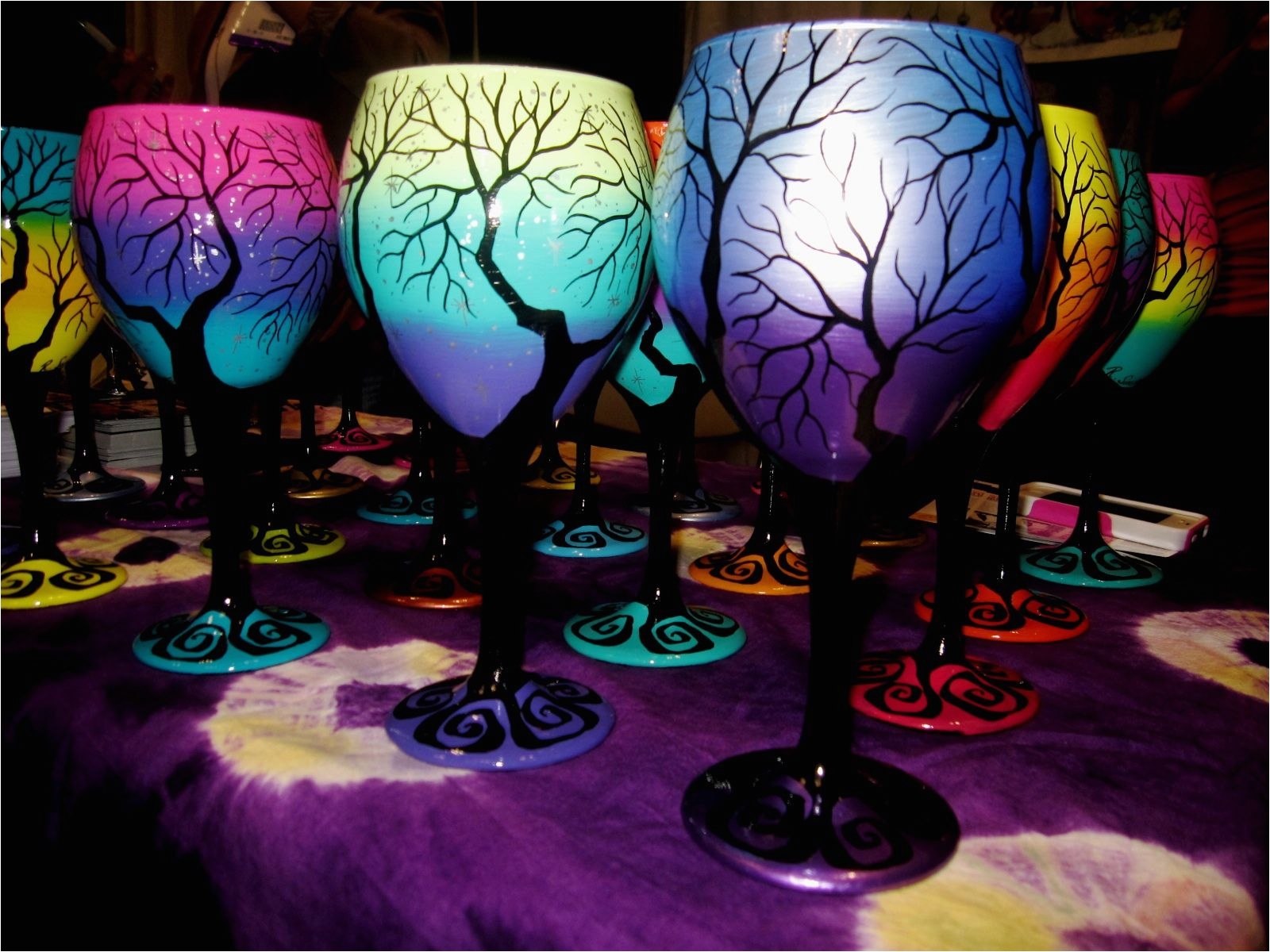 Decorative Shot Glasses Ideas Decorated Wine Glasses at the Nyc Jacob Javitz event Via