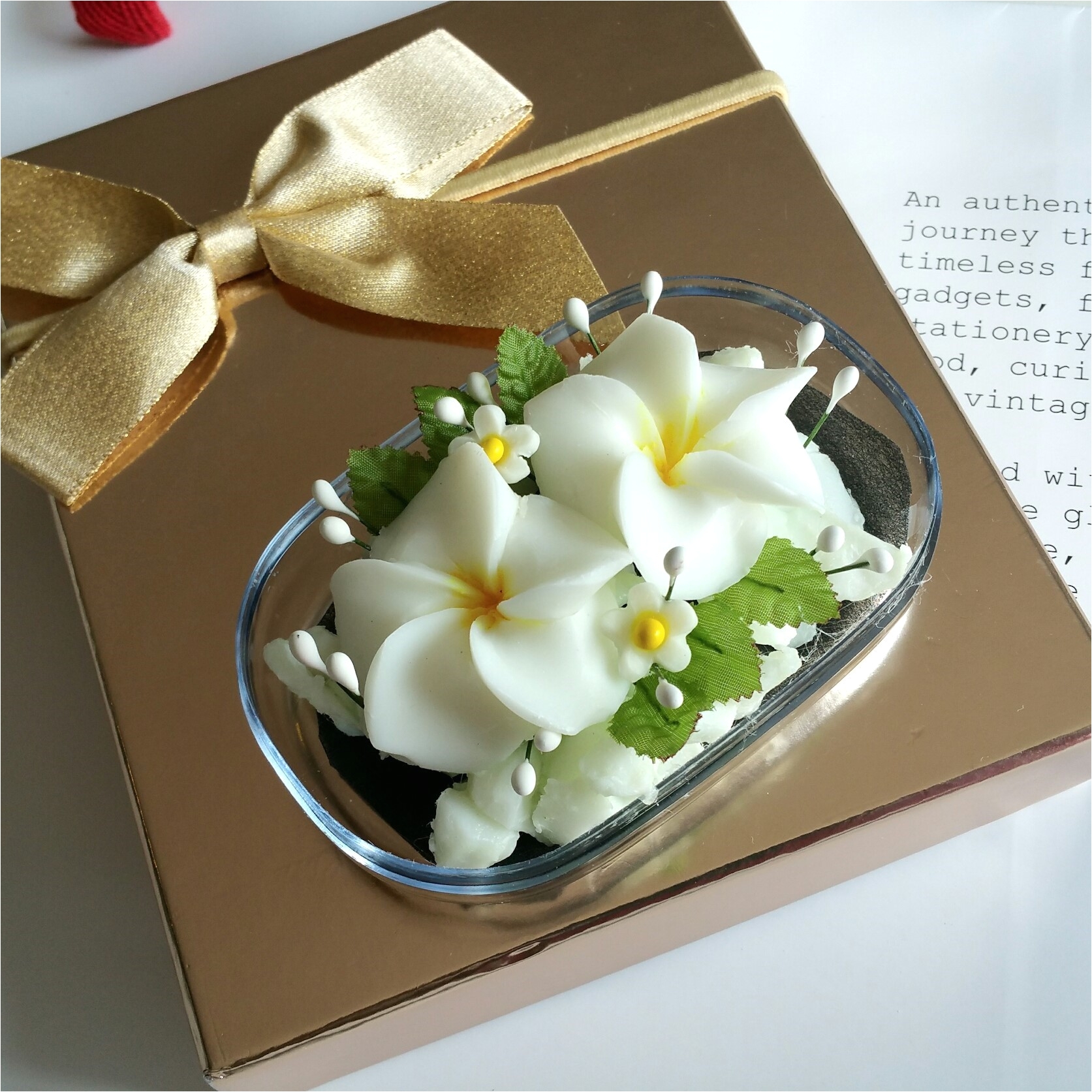 Decorative soap Bars for Sale Double White Plumeria Hand Carved In soap Bar with Jasmine Aroma