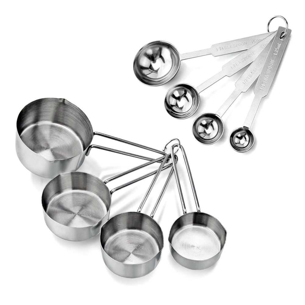 16 piece deluxe stainless steel measuring cup and measuring spoon set by update international walmart com