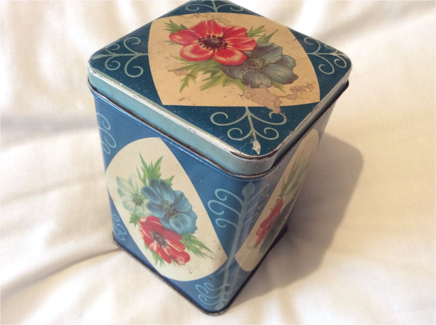 vintage co op tea tin british 1950s by ukvintagedeco on etsy