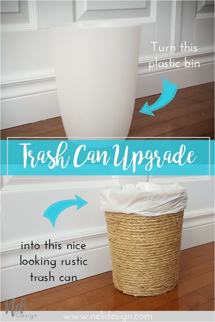 sisal trash can waste bin upgrade rustic easy cheap fast diy poubelle salle de bain home decor