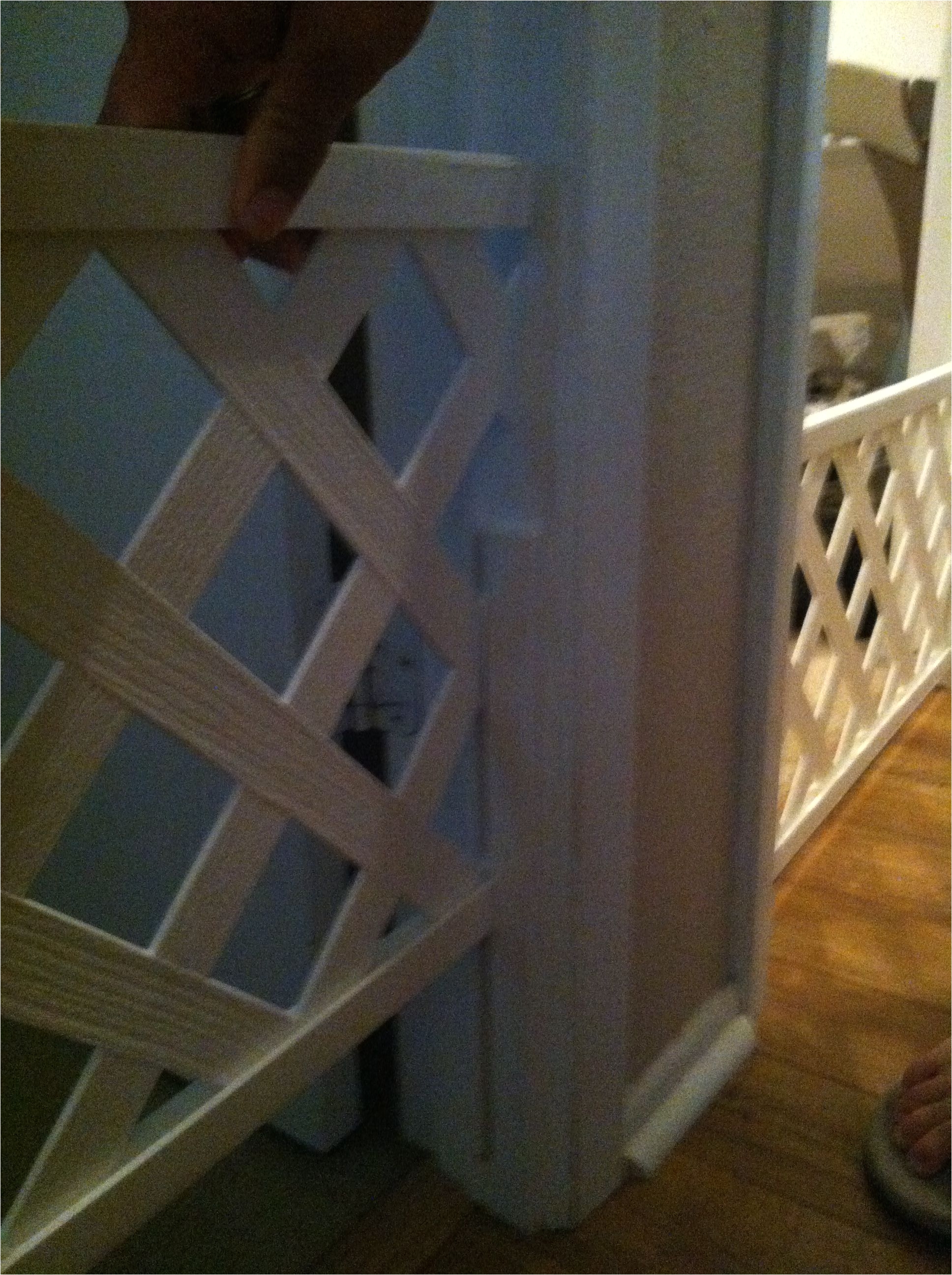 easy diy dog gate lattice work and apply a piace of wood to the door so it slides up and down