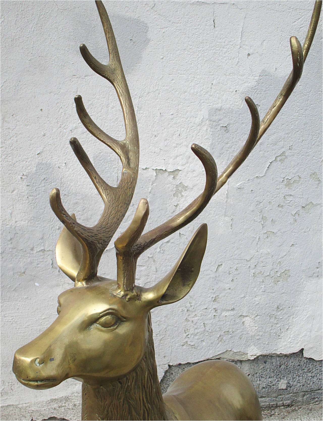 deer statues outdoor decor ideas mid century modern brass bull elk deer and doe sculpture for sale