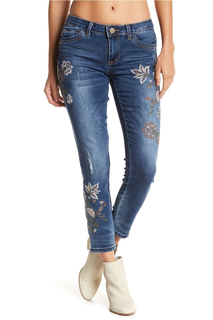 embroidered seamless cropped jeans by democracy on nordstrom rack