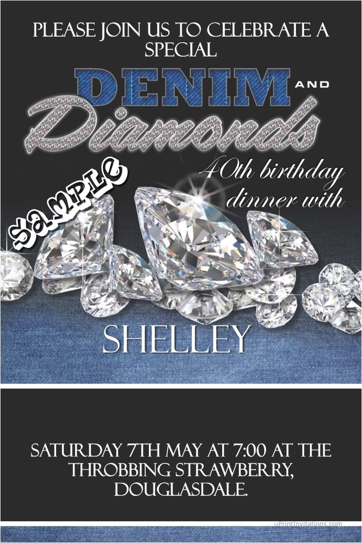 denim and diamonds birthday invitations denim and diamonds invitations more