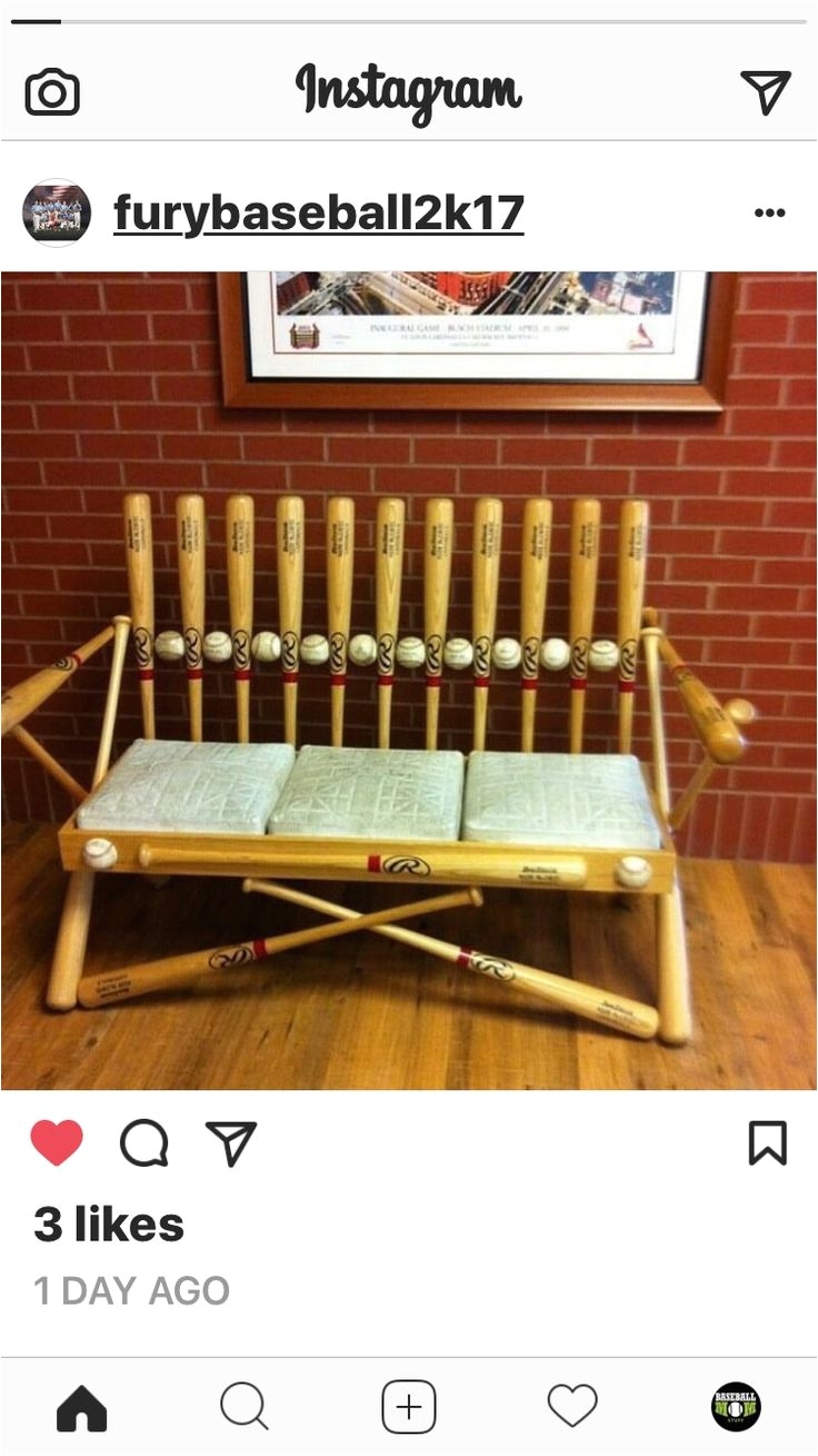 cool baseball bat bench